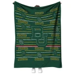 baylor bears handdrawn stripes green quilt blanket best selling