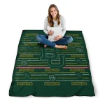 baylor bears handdrawn stripes green quilt blanket best selling