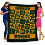baylor bears helmet heart green quilt blanket best selling