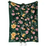 baylor bears hibiscus foliage green quilt blanket best selling