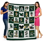 baylor bears mickey mouse motif green white quilt blanket best selling