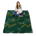 baylor bears sketch lines green quilt blanket best selling