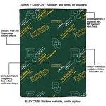 baylor bears sketch lines green quilt blanket best selling