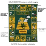 baylor bears snoopy love green quilt blanket best selling