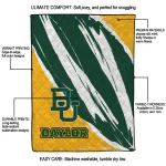 baylor bears stroke art green white quilt blanket best selling