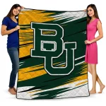 baylor bears wild lines green white quilt blanket best selling