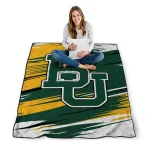 baylor bears wild lines green white quilt blanket best selling