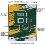 baylor bears wild lines green white quilt blanket best selling