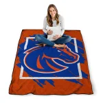 boise state broncos block border orange quilt blanket best selling