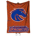 boise state broncos brick grid orange quilt blanket best selling