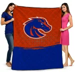 boise state broncos dot illusion orange quilt blanket best selling
