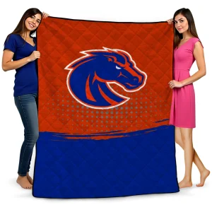 boise state broncos dot illusion orange quilt blanket best selling