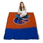 boise state broncos dot illusion orange quilt blanket best selling