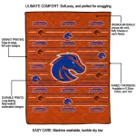 boise state broncos handdrawn stripes orange quilt blanket best selling