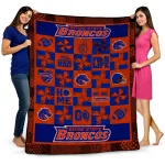 boise state broncos helmet heart orange quilt blanket best selling