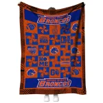 boise state broncos helmet heart orange quilt blanket best selling