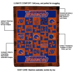 boise state broncos helmet heart orange quilt blanket best selling