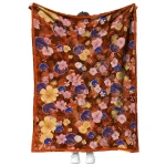 boise state broncos hibiscus foliage orange quilt blanket best selling