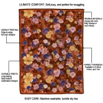 boise state broncos hibiscus foliage orange quilt blanket best selling