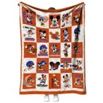 boise state broncos mickey mouse motif orange white quilt blanket best selling