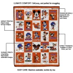 boise state broncos mickey mouse motif orange white quilt blanket best selling