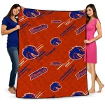 boise state broncos sketch lines orange quilt blanket best selling