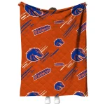 boise state broncos sketch lines orange quilt blanket best selling