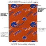 boise state broncos sketch lines orange quilt blanket best selling