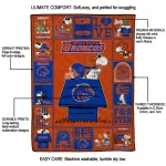 boise state broncos snoopy love orange quilt blanket best selling