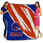 boise state broncos stroke art orange white quilt blanket best selling