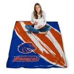 boise state broncos stroke art orange white quilt blanket best selling