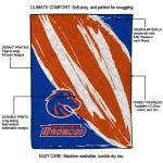 boise state broncos stroke art orange white quilt blanket best selling