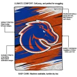 boise state broncos wild lines orange white quilt blanket best selling