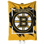 boston bruins block border gold quilt blanket best selling