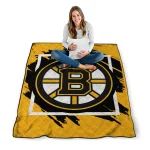 boston bruins block border gold quilt blanket best selling