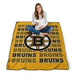 boston bruins bold red gold quilt blanket best selling