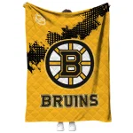 boston bruins nhl shield gold quilt blanket best selling