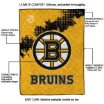 boston bruins nhl shield gold quilt blanket best selling