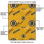 boston bruins sketch lines gold quilt blanket best selling