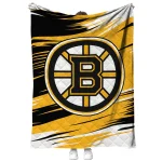 boston bruins wild lines gold white quilt blanket best selling
