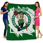 boston celtics block border green quilt blanket best selling