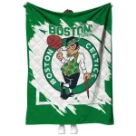 boston celtics block border green quilt blanket best selling