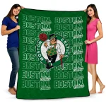 boston celtics bold red green quilt blanket best selling