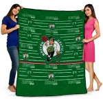 boston celtics handdrawn stripes green quilt blanket best selling