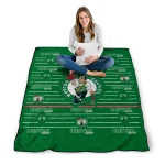 boston celtics handdrawn stripes green quilt blanket best selling
