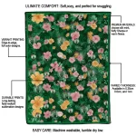 boston celtics hibiscus foliage green quilt blanket best selling