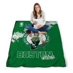 boston celtics nba grunge green quilt blanket best selling