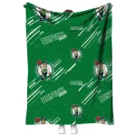 boston celtics sketch lines green quilt blanket best selling