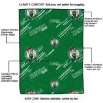 boston celtics sketch lines green quilt blanket best selling