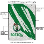 boston celtics stroke art green white quilt blanket best selling